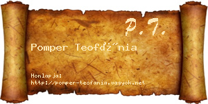 Pomper Teofánia névjegykártya